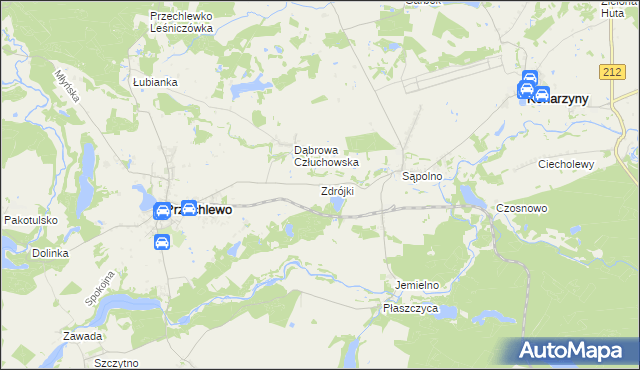 mapa Zdrójki gmina Przechlewo, Zdrójki gmina Przechlewo na mapie Targeo