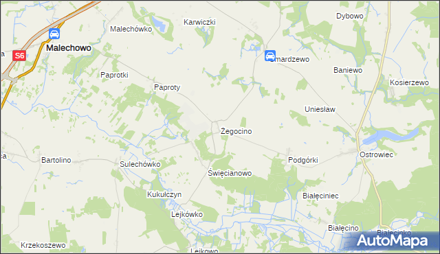 mapa Żegocino, Żegocino na mapie Targeo
