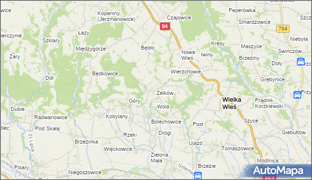 mapa Zelków, Zelków na mapie Targeo