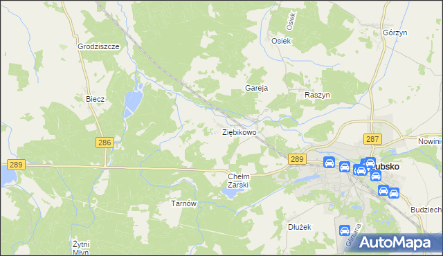 mapa Ziębikowo, Ziębikowo na mapie Targeo