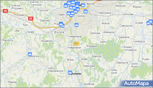 mapa Żółków gmina Jasło, Żółków gmina Jasło na mapie Targeo