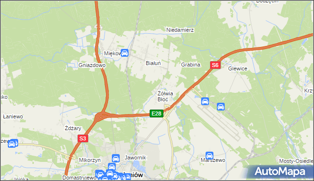 mapa Żółwia Błoć, Żółwia Błoć na mapie Targeo