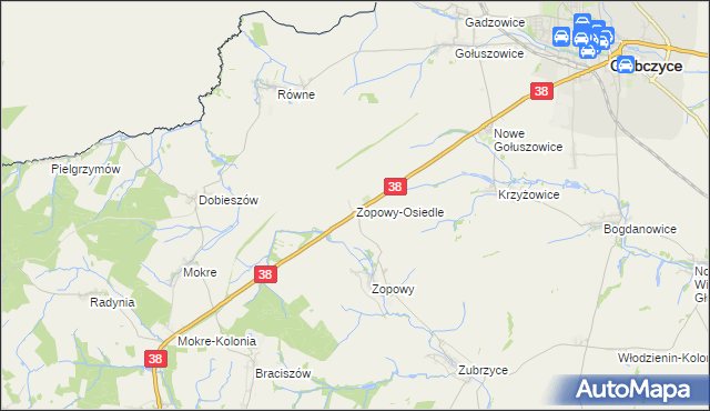 mapa Zopowy-Osiedle, Zopowy-Osiedle na mapie Targeo