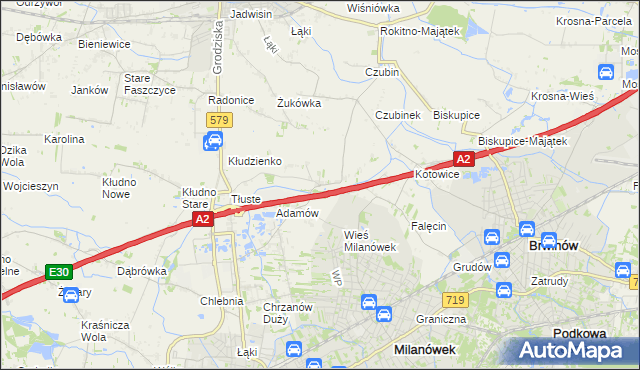 mapa Żuków gmina Grodzisk Mazowiecki, Żuków gmina Grodzisk Mazowiecki na mapie Targeo