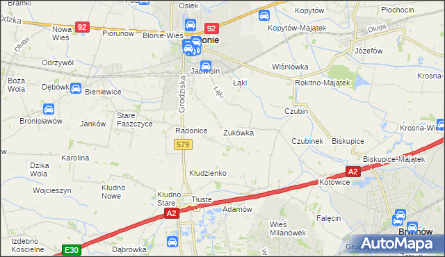 mapa Żukówka, Żukówka na mapie Targeo
