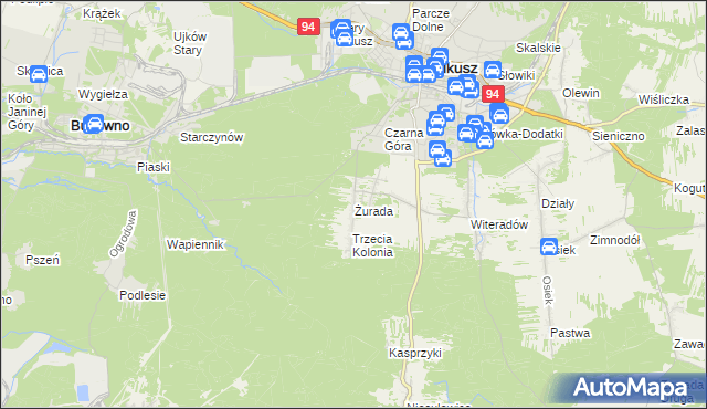 mapa Żurada, Żurada na mapie Targeo