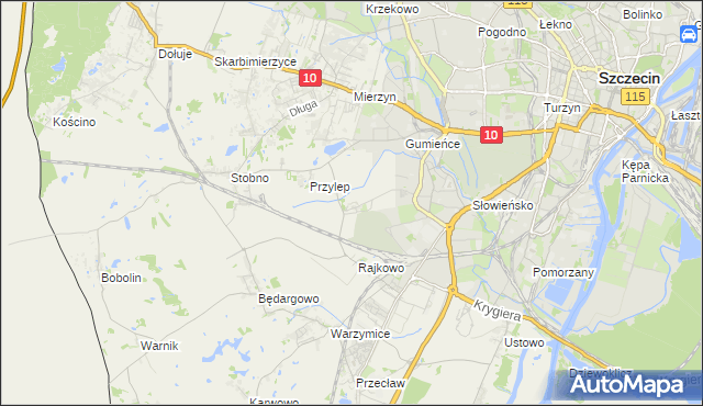 mapa Ostoja gmina Kołbaskowo, Ostoja gmina Kołbaskowo na mapie Targeo