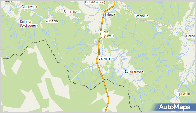 mapa Barwinek gmina Dukla, Barwinek gmina Dukla na mapie Targeo