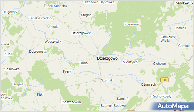 mapa Dzierzgowo, Dzierzgowo na mapie Targeo