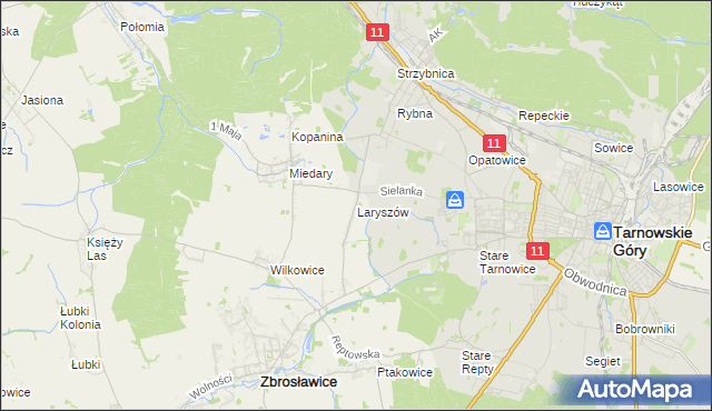 mapa Laryszów, Laryszów na mapie Targeo