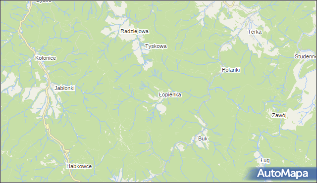 mapa Łopienka, Łopienka na mapie Targeo
