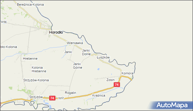 mapa Łuszków, Łuszków na mapie Targeo