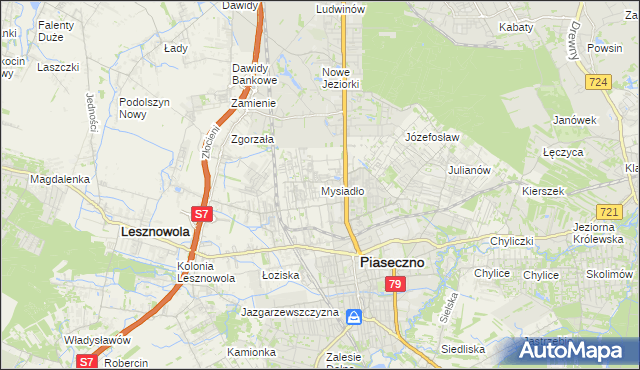 mapa Mysiadło, Mysiadło na mapie Targeo