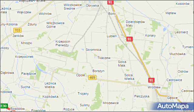 mapa Tkaczew, Tkaczew na mapie Targeo