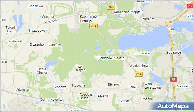 mapa Bieniszew-Klasztor, Bieniszew-Klasztor na mapie Targeo