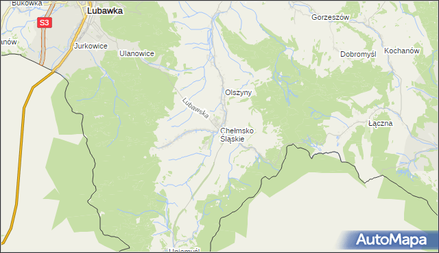 mapa Chełmsko Śląskie, Chełmsko Śląskie na mapie Targeo