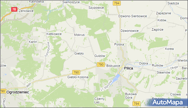 mapa Gulzów, Gulzów na mapie Targeo