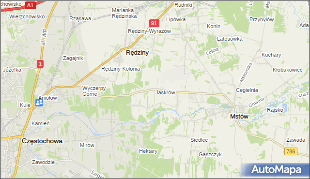 mapa Jaskrów, Jaskrów na mapie Targeo