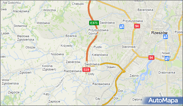 mapa Kielanówka, Kielanówka na mapie Targeo