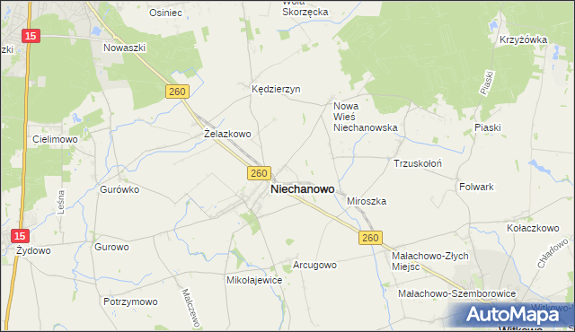 mapa Marysin gmina Niechanowo, Marysin gmina Niechanowo na mapie Targeo