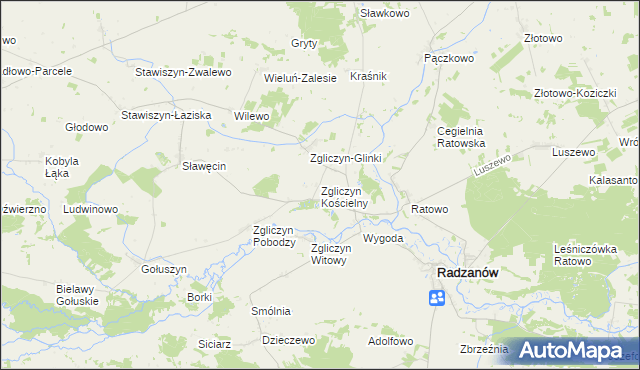 mapa Zgliczyn Kościelny, Zgliczyn Kościelny na mapie Targeo