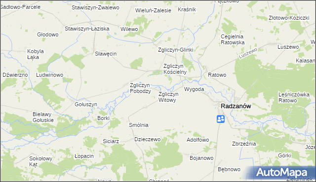 mapa Zgliczyn Witowy, Zgliczyn Witowy na mapie Targeo