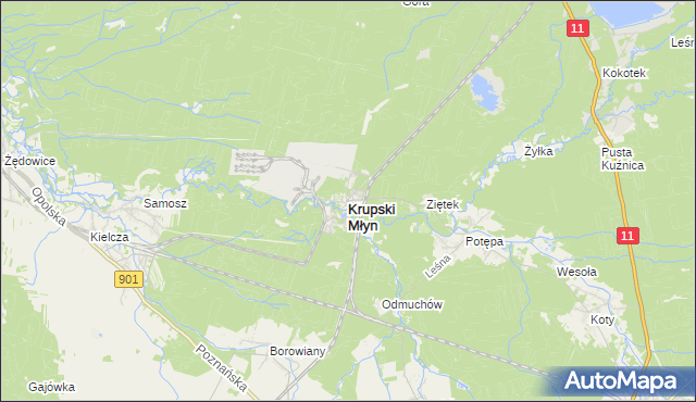 mapa Krupski Młyn, Krupski Młyn na mapie Targeo