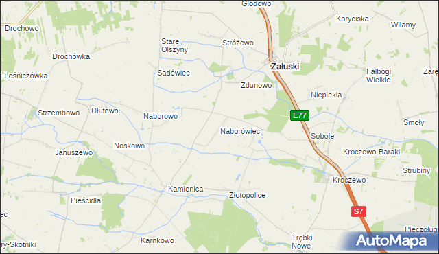 mapa Naborówiec, Naborówiec na mapie Targeo