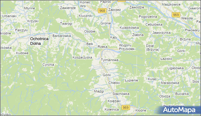 mapa Tylmanowa, Tylmanowa na mapie Targeo