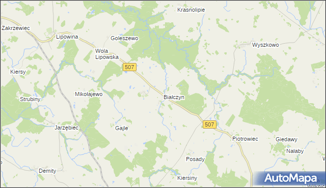 mapa Białczyn, Białczyn na mapie Targeo