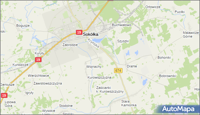 mapa Nowa Kamionka gmina Sokółka, Nowa Kamionka gmina Sokółka na mapie Targeo