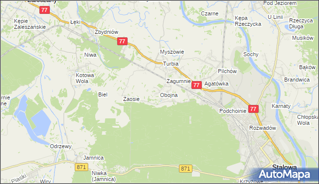 mapa Obojna, Obojna na mapie Targeo