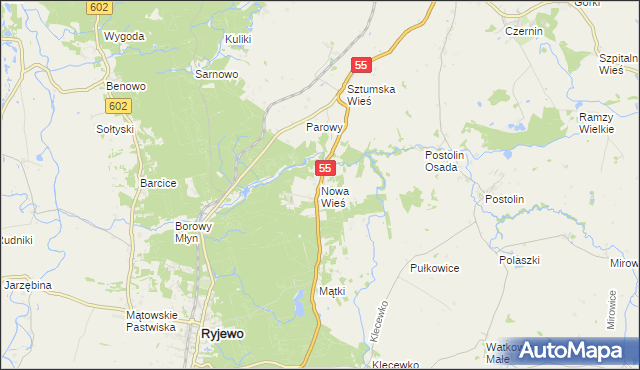 mapa Nowa Wieś gmina Sztum, Nowa Wieś gmina Sztum na mapie Targeo