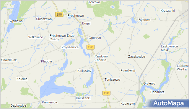 mapa Pawłowo Żońskie, Pawłowo Żońskie na mapie Targeo