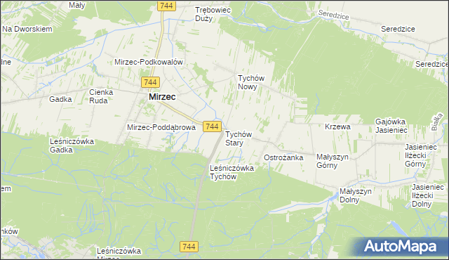 mapa Tychów Stary, Tychów Stary na mapie Targeo