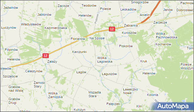 mapa Wólka Łagowska, Wólka Łagowska na mapie Targeo