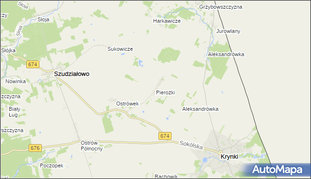 mapa Pierożki, Pierożki na mapie Targeo