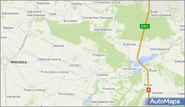 mapa Podgórki gmina Wierzbica, Podgórki gmina Wierzbica na mapie Targeo