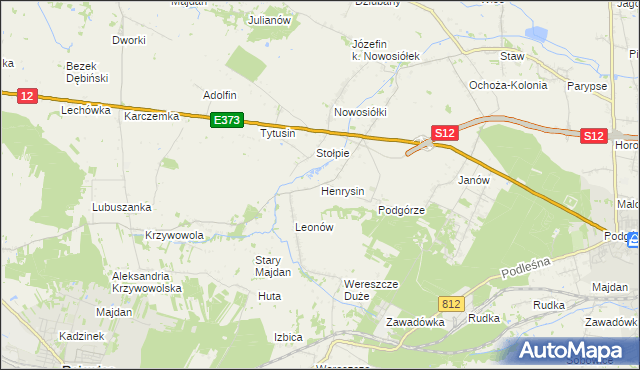 mapa Henrysin gmina Chełm, Henrysin gmina Chełm na mapie Targeo