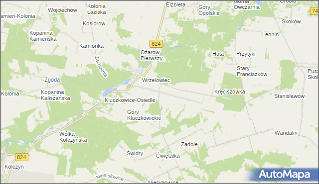 mapa Kluczkowice, Kluczkowice na mapie Targeo