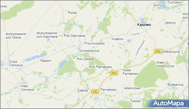 mapa Ludwichowo gmina Kęsowo, Ludwichowo gmina Kęsowo na mapie Targeo