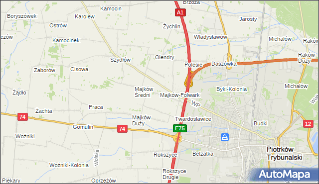 mapa Majków-Folwark, Majków-Folwark na mapie Targeo