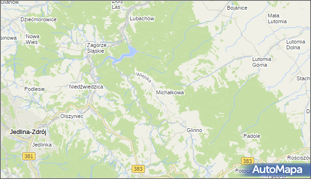 mapa Michałkowa, Michałkowa na mapie Targeo