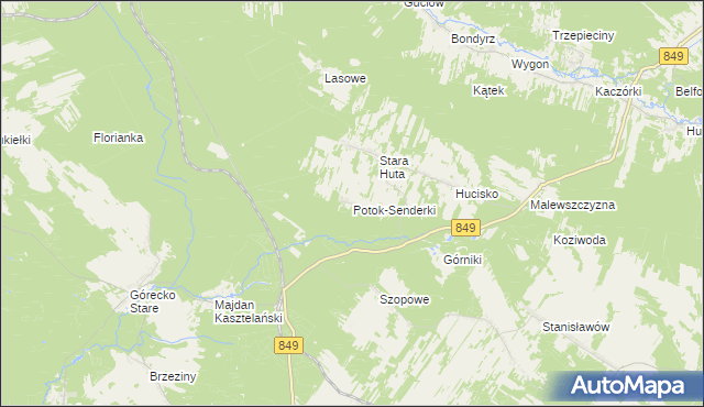 mapa Potok-Senderki, Potok-Senderki na mapie Targeo