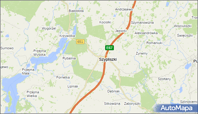 mapa Szypliszki, Szypliszki na mapie Targeo