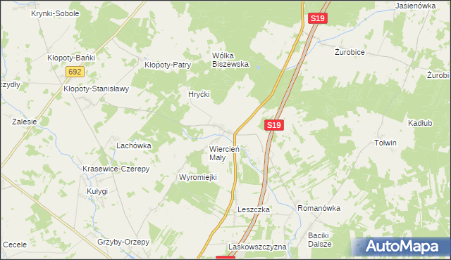 mapa Wiercień Duży, Wiercień Duży na mapie Targeo