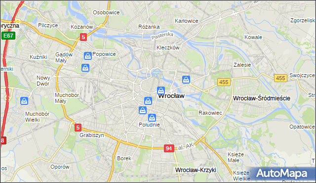 mapa Wrocławia, Wrocław na mapie Targeo