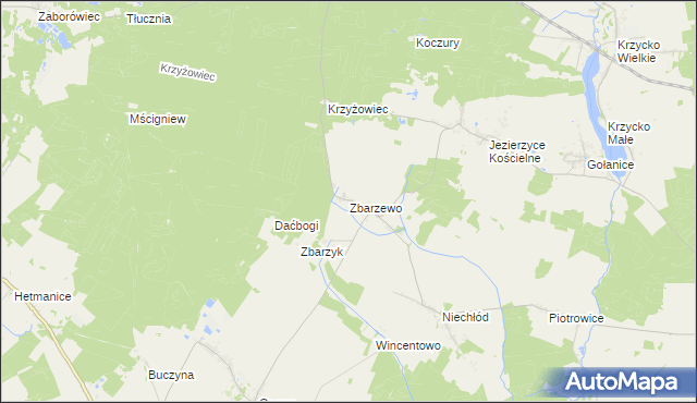 mapa Zbarzewo, Zbarzewo na mapie Targeo