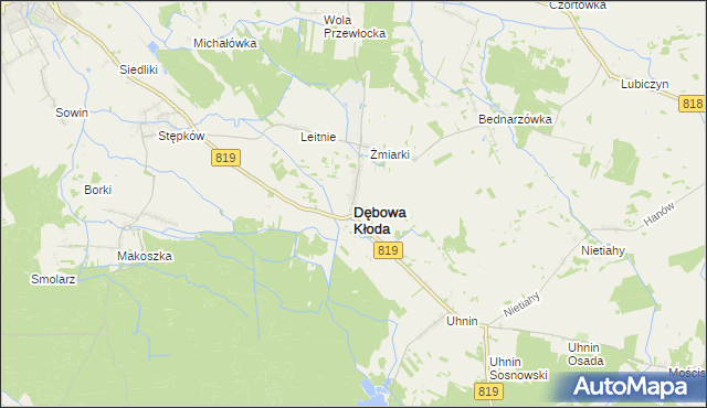 mapa Dębowa Kłoda, Dębowa Kłoda na mapie Targeo