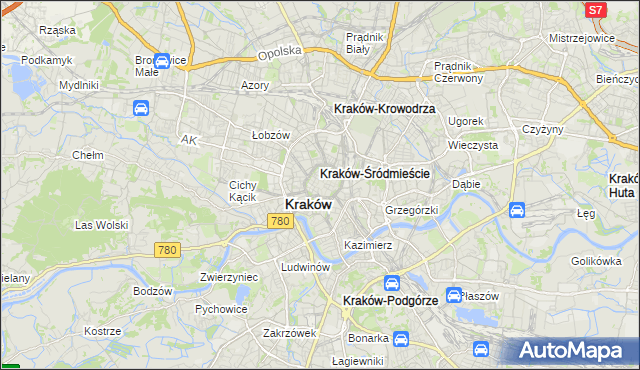 mapa Stare Miasto gmina Kraków, Stare Miasto gmina Kraków na mapie Targeo